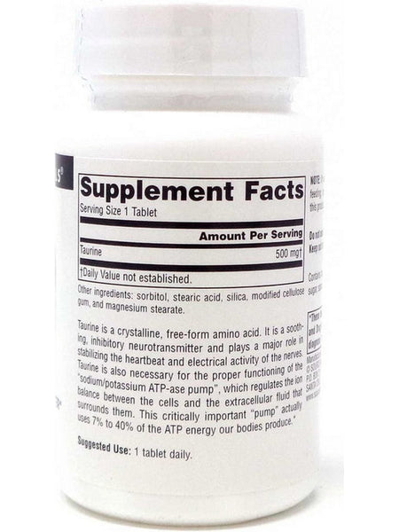 Source Naturals, Taurine 500 mg, 60 tablets