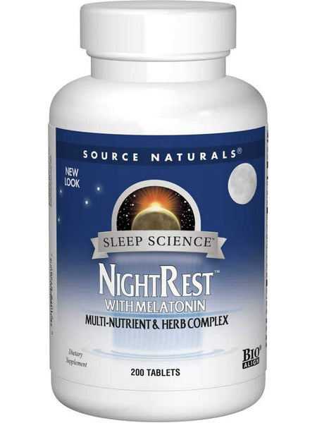 Source Naturals, Sleep Science® NightRest™ with Melatonin, 200 tablets