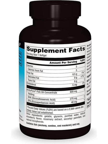 Source Naturals, Arctic Pure® DHA Omega-3 275 mg, Strawberry, 30 softgels