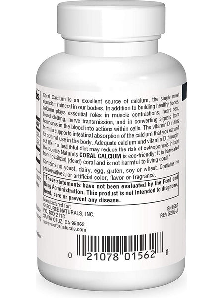 Source Naturals, Coral Calcium 600 mg, 60 tablets