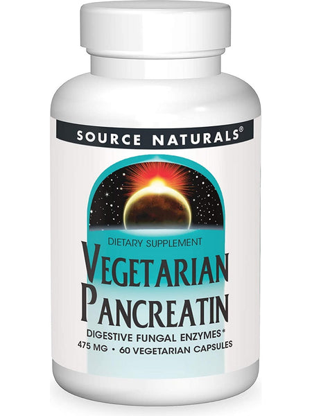 Source Naturals, Vegetarian Pancreatin 475 mg, 60 vegetarian capsules