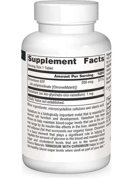 Source Naturals, Vanadium with Chromium, 90 tablets