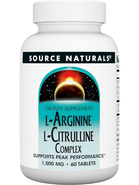 Source Naturals, L-Arginine L-Citrulline Complex, 60 ct