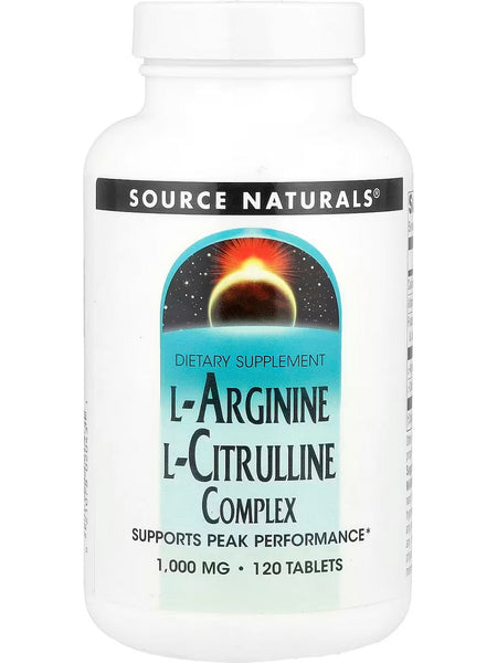 Source Naturals, L-Arginine L-Citrulline Complex, 1,000 mg, 120 Tablets