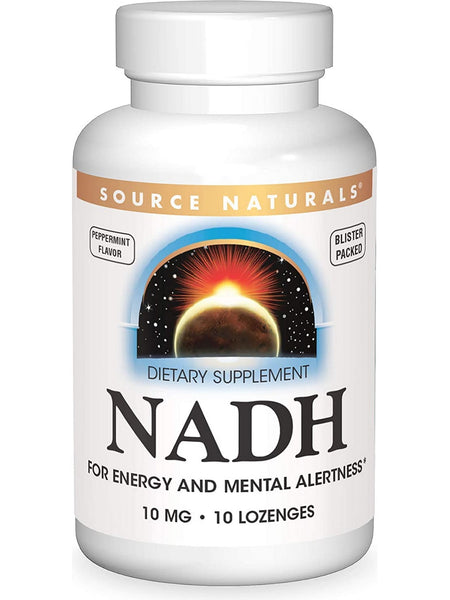 Source Naturals, NADH 10 mg, Peppermint, 10 lozenges