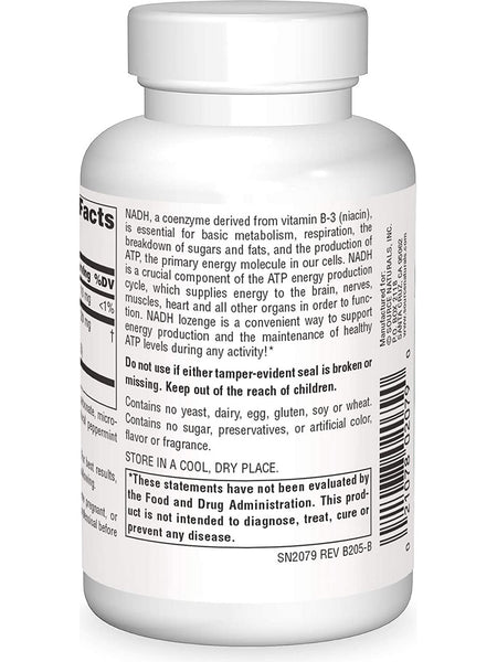 Source Naturals, NADH 10 mg, Peppermint, 20 lozenges