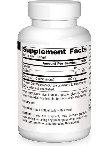 Source Naturals, Coenzyme Q10 400 mg, 30 softgels