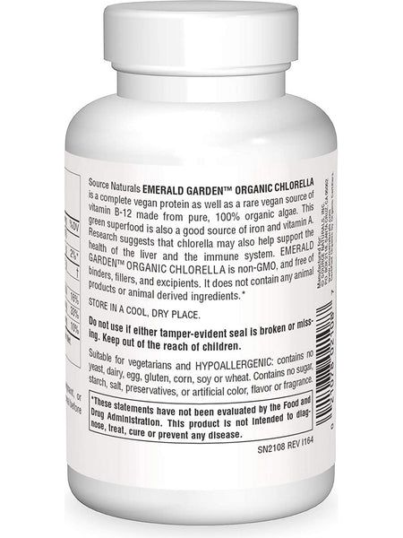 Source Naturals, Emerald Garden™ Organic Chlorella 500 mg, 200 tablets