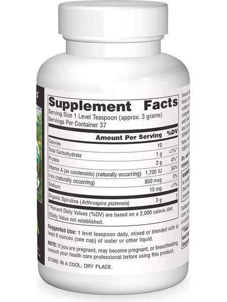 Source Naturals, Organic Spirulina, 4 oz