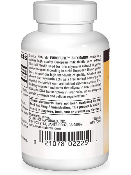 Source Naturals, EuroPure™ Silymarin 200 mg, 30 capsules