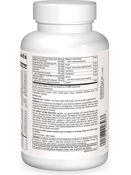 Source Naturals, Life Force® Vegan Multiple, 120 tablets