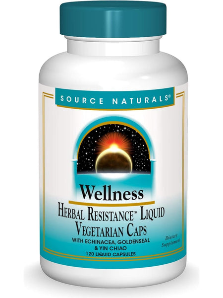 Source Naturals, Wellness Herbal Resistance Liquid Vegetarian Capsules, 120 ct