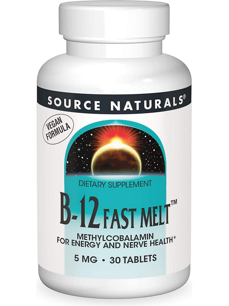 Source Naturals, Vitamin B-12 5 mg 30 Fast Melt™, 30 tablets