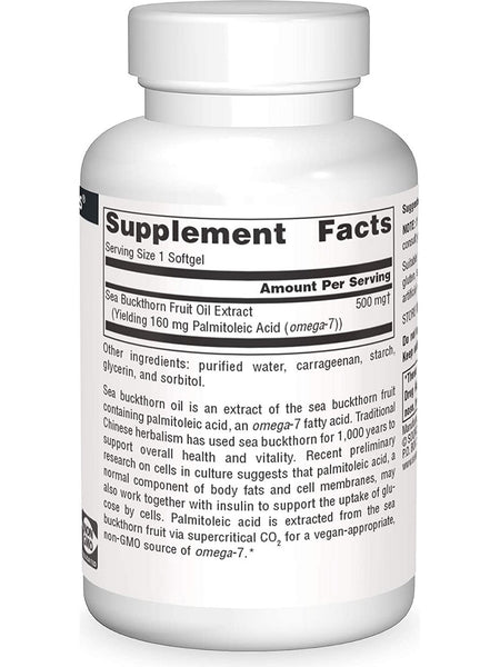 Source Naturals, Omega-7 Sea Buckthorn Fruit Oil, 30 vegi softgels