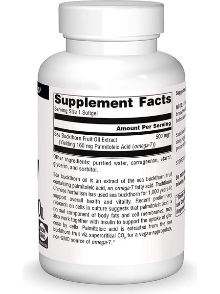Source Naturals, Omega-7 Sea Buckthorn Fruit Oil, 120 vegi softgels