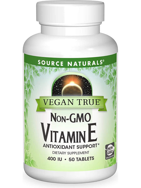 Source Naturals, Vegan True® Non-GMO Vitamin E 400 IU, 50 tablets