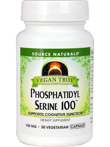 Source Naturals, Vegan True® Phosphatidyl Serine 100™ 100 mg, 30 vegetarian capsules
