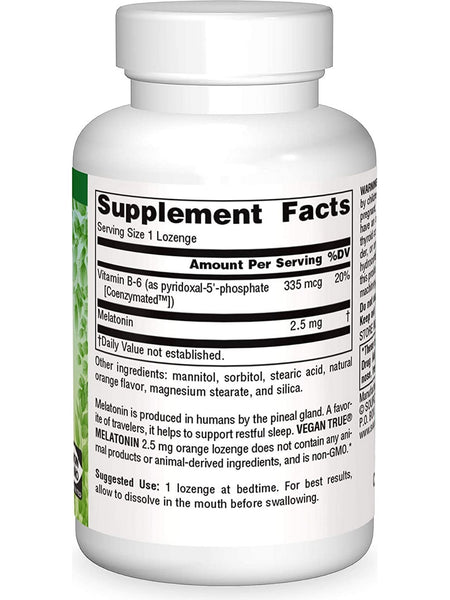 Source Naturals, Vegan True® Melatonin 2.5 mg, Orange, 60 lozenges
