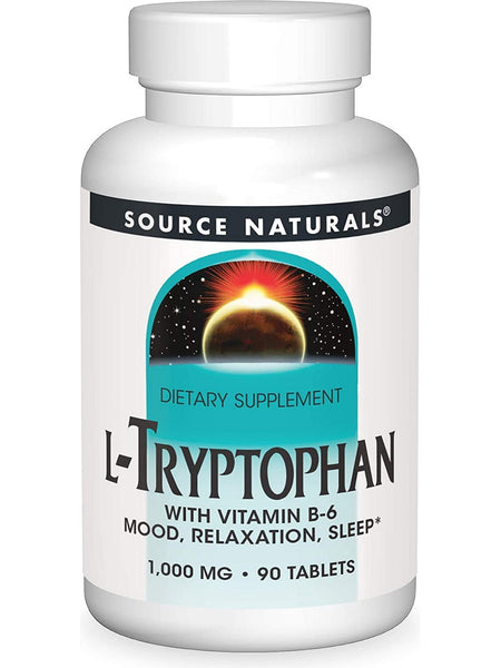 Source Naturals, L-Tryptophan with Vitamin B-6 1000 mg, 90 tablets