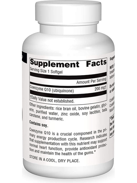 Source Naturals, Coenzyme Q10 200 mg, 90 softgels