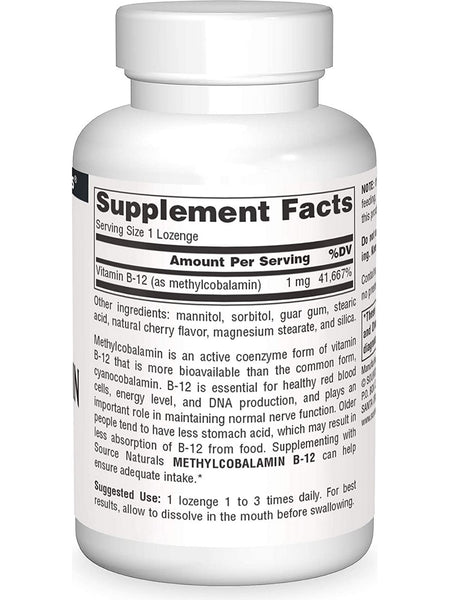 Source Naturals, MethylCobalamin 1 mg, Cherry, 240 lozenges
