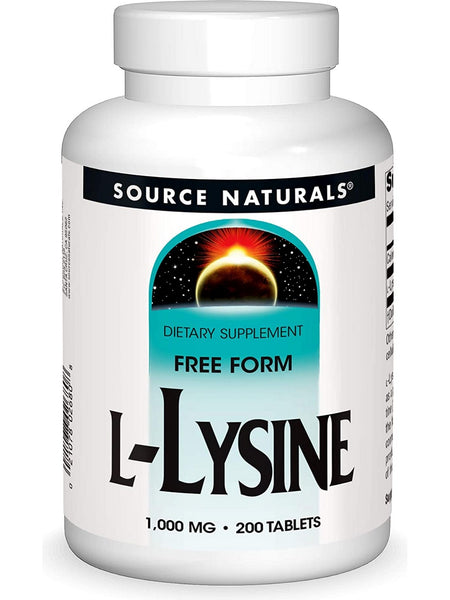 Source Naturals, L-Lysine 1000 mg, 200 tablets