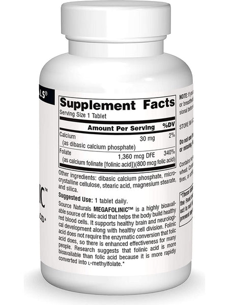 Source Naturals, MegaFolinic™ 800 mcg, 240 tablets