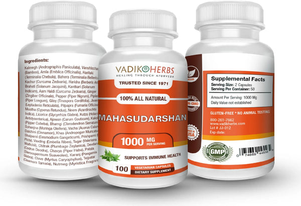 Vadik Herbs, Mahasudarshan, 100 ct