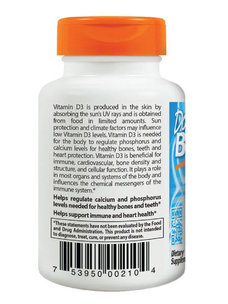 Doctor's Best, Vitamin D3, 2000IU, 180 soft gels