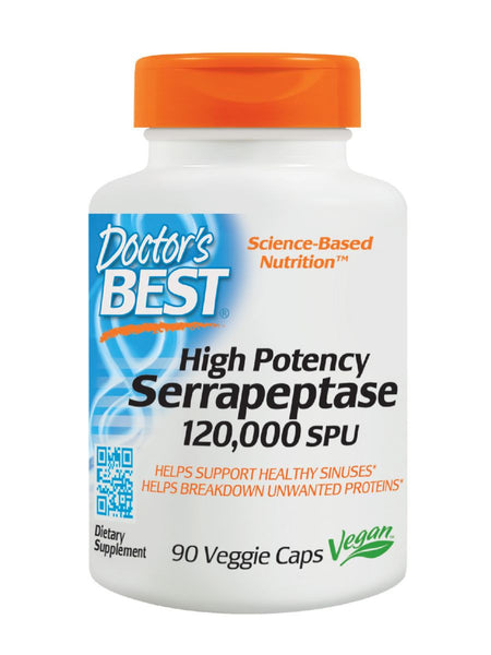Best High Potency Serrapeptase, 120,000 Units, 90 veggie caps, Doctor's Best