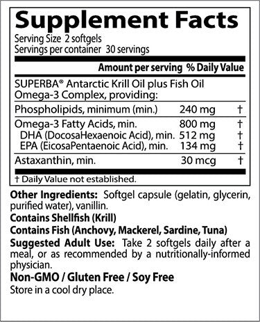 Doctor's Best, Real Krill Enhanced with DHA & EPA, 60 softgels