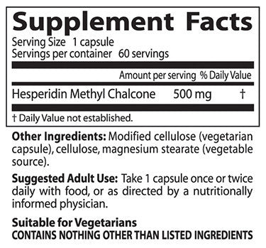 Doctor's Best, Hesperidin Methyl Chalcone, 500mg, 60 veggie caps