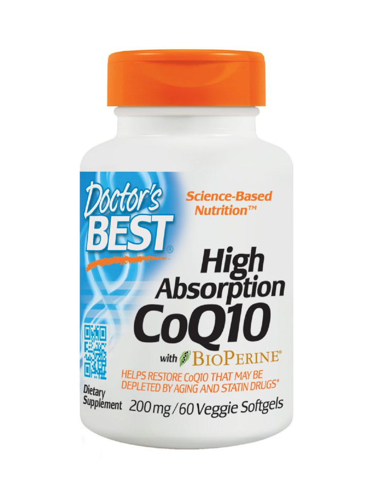 Doctor's Best, High Absorption CoQ10, 200 mg, 60 veggie softgels