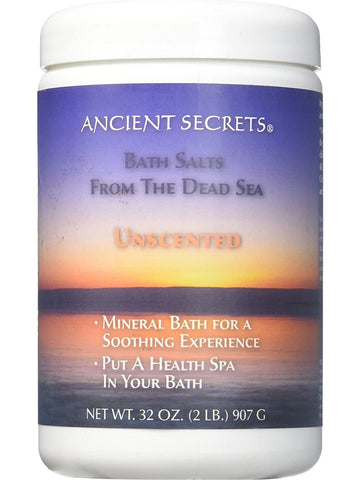 Ancient Secrets, Bath Salts From The Dead Sea Unscented, 32 oz