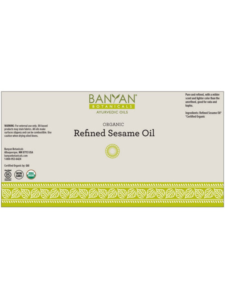 Banyan Botanicals, Refined Sesame Oil, 34 fl oz