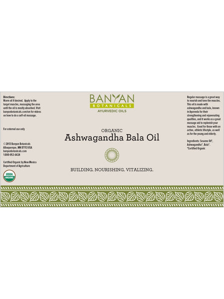 Banyan Botanicals, Ashwagandha Bala Oil, 128 fl oz