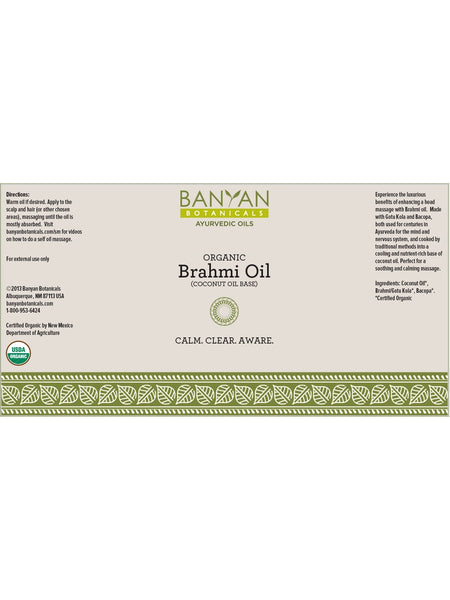 Banyan Botanicals, Brahmi Oil (Coconut Oil Base), 128 fl oz