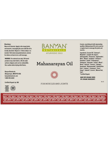 Banyan Botanicals, Mahanarayan Oil, 128 fl oz