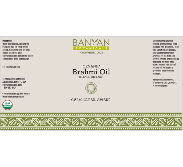 Banyan Botanicals, Brahmi Oil, Organic, 34 fl oz