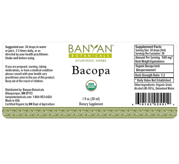 Banyan Botanicals, Bacopa, Liquid Extract, 1 fl oz