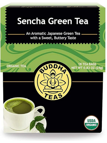 ** 12 PACK ** Buddha Teas, Sencha Green Tea, 18 Tea Bags