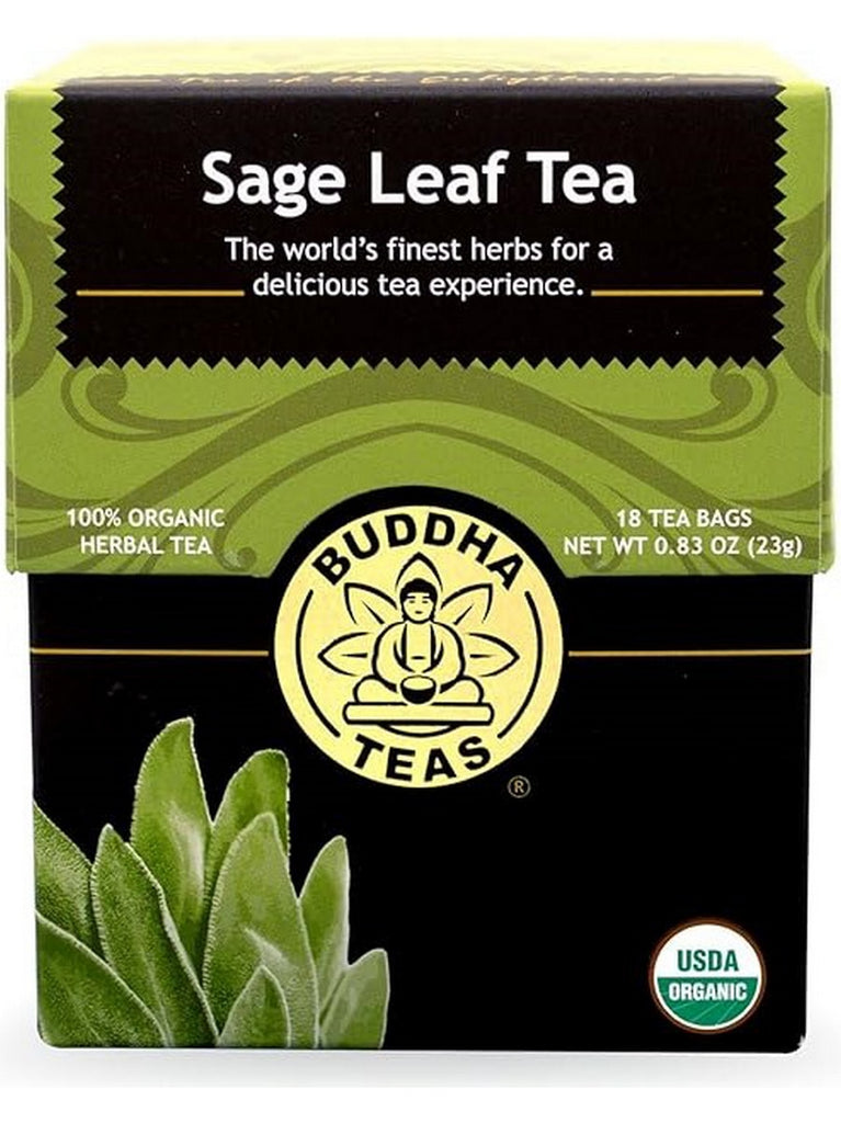 ** 12 PACK ** Buddha Teas, Sage Leaf Tea, 18 Tea Bags