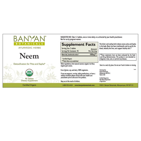 Banyan Botanicals, Neem, 90 ct