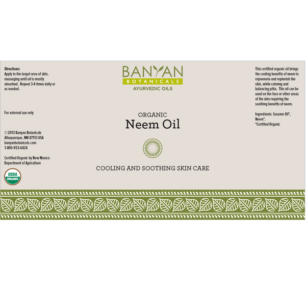 Banyan Botanicals, Neem Oil, Organic, 4 fl oz