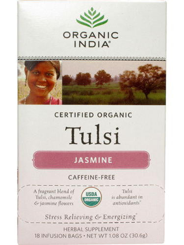 Tulsi Jasmine Tea (Caffeine Free), 18 ct, Organic India