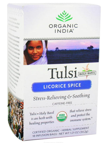 Tulsi Licorice Spice Tea (Caffeine Free), 18 ct, Organic India