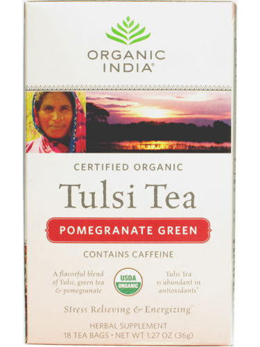 Tulsi Pomegranate Green Tea, 18 ct, Organic India