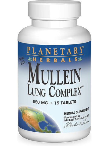Planetary Herbals, Mullein Lung Complex™ 850 mg, 15 Tablets