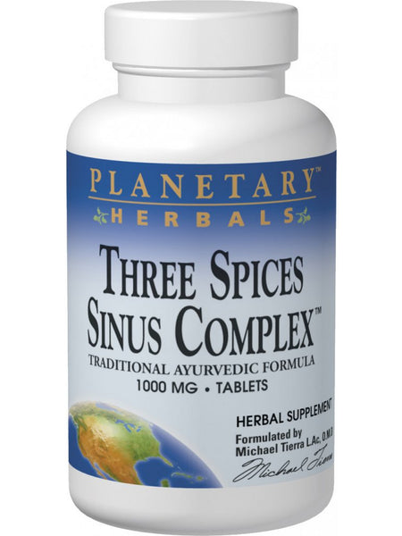 Planetary Herbals, Three Spices Sinus Complex™ 1000 mg, 180 Tablets