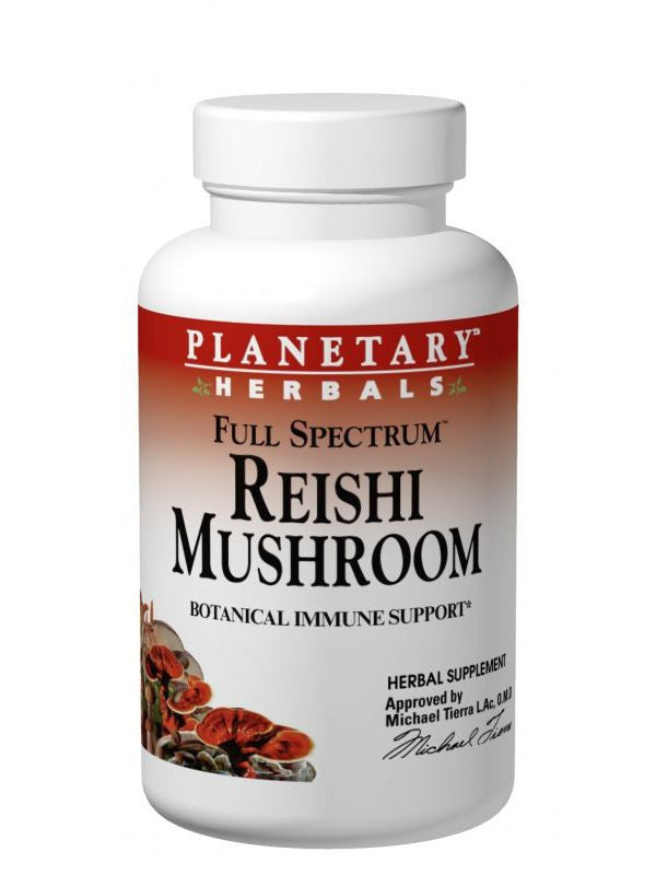 Planetary Herbals, Reishi Mushroom 460mg Full Spectrum Fruiting Body & Mycelium, 50 ct